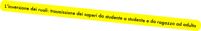 L’inversione dei ruoli: trasmissione dei saperi da studente a studente e da ragazzo ad adulto